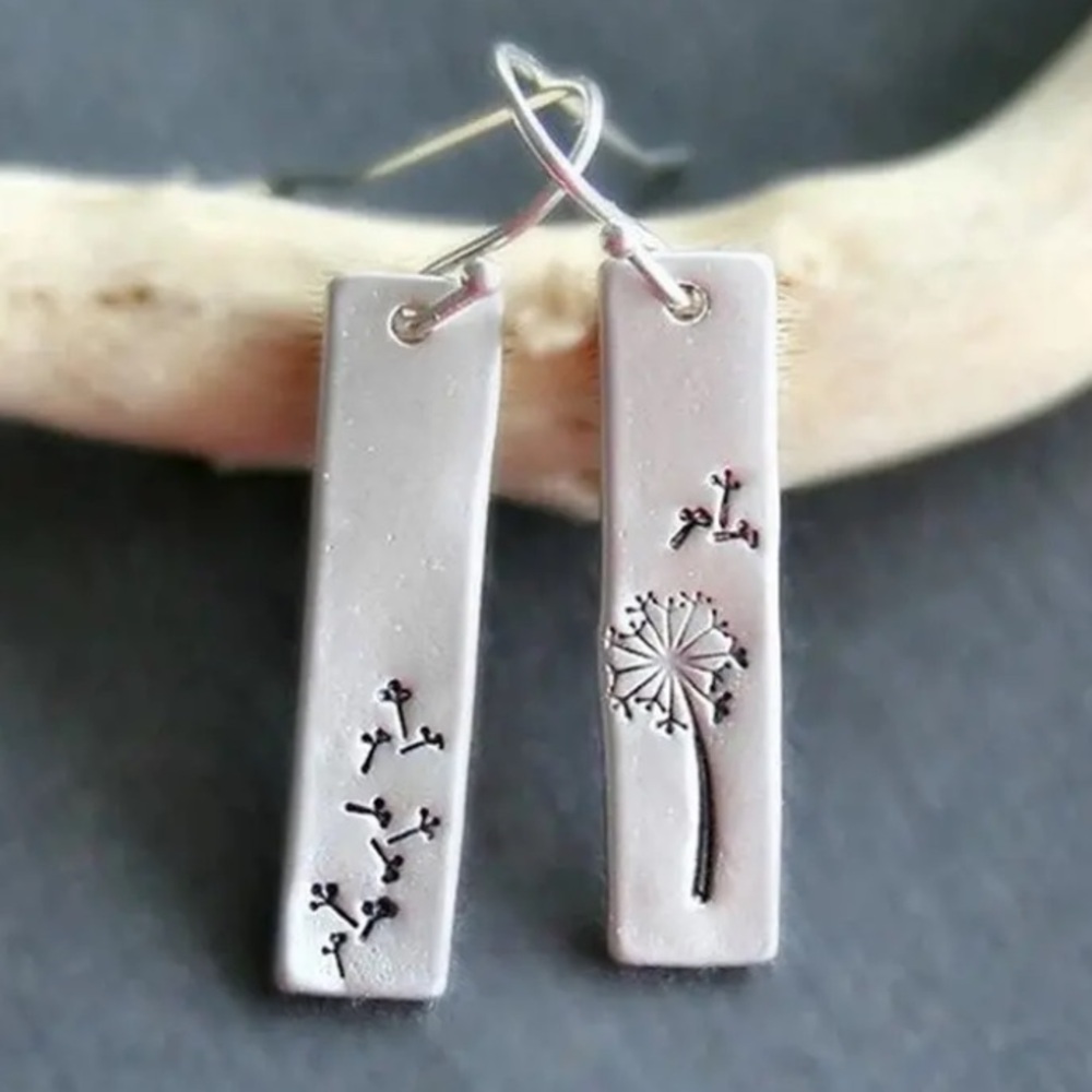 RECTANGLE DANDELION EARRINGS